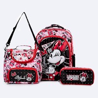 Mochila Niña Pionier Rojo/Negro Nynfa-Disney
