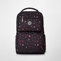 Mochila Mujer Squeeze Black Flower Print  Nhuria