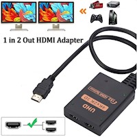 Splitter Hdmi 1x2 Full HD 4K con Cable Multiplica Señal Conecta 2 tv