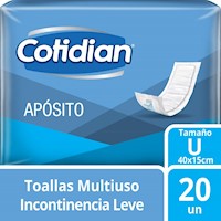 Toallas Multiuso Cotidian Apósito Talla U. - Bolsa 20 UN