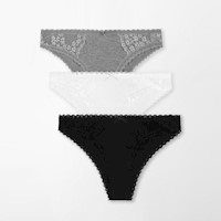 Trusas Mujer Squeeze Melange/Negro/Blanco Dheva
