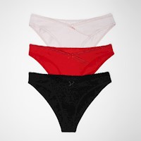 Trusas Mujer Squeeze Lila Pastel/Negro/Rojo Alamea