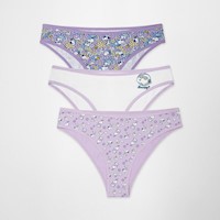 Trusas Mujer Squeeze Blanco/Lila/Lila Estamp. Vibes-Snoopy
