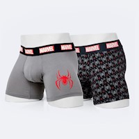 Boxer Hombre Pionier Negro Estamp/Gris Osc. Cooper-Marvel