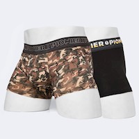 Boxer Hombre Pionier Marron Estamp/Negro Gixo-S