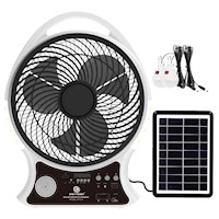 Ventilador con Panel Solar y Parlante Bluetooth Radio FM SEISA 514BT