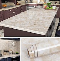 Papel pintado autoadhesivo estilo Granito blanco (32.3pies2)