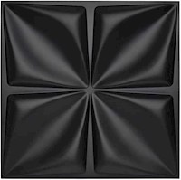 Panel de pared 3D negro mate PVC diseño de flor