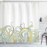 Cortinas de Baño Cortina de ducha con forma de pulpo