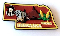 Imán para nevera Nebraska State Multi Color PVC