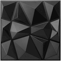 Paneles decorativos de pared 3D en diseño de diamante negros