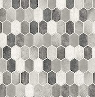 Papel pintado para azulejos hexagonales cepillados y adhesivos
