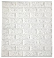 Paneles de pared 3D para decoración de interiores pintado de ladrillo blanco