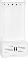 Moderno perchero HOMCOM color blanco con 2 cajones