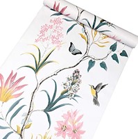 Vinilo decorativo auto-adhesivo de flores y pájaros.