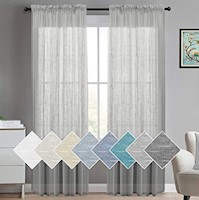 Cortinas semitransparentes 2 paneles gris 52" W x 96" L