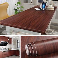 papel de vinilo decorativo tipo madera oscura (197 x 24")