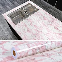 Vinilo autoadhesivo decorativo tipo mármol rosa (15.7"x236")
