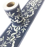 Papel pintado autoadhesivo  diseño floral, color azul