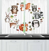 Cortinas de cocina de diseño de animales