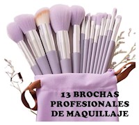 Set de 13 Brochas Profesionales de Maquillaje + Estuche de Terciopelo