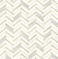 Papel pintado de azulejos de mármol sintético (oro metálico y gris perla)