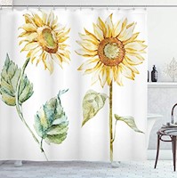 Cortinas de Baño  Cortina de ducha diseño de girasoles