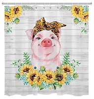 Cortinas de Baño  Cortina de ducha con diseño de girasoles