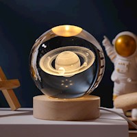 Lampara Diseño 3D Modelo Luna Esfera Adorno Decoración Noctura Iluminacion - Saturno