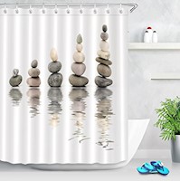 Cortinas de baño Cortinas de ducha diseño de piedras zen