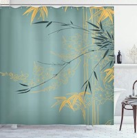 Cortinas de Baño Cortina de ducha con estampado de bambú