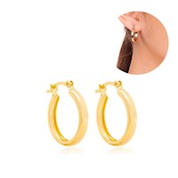 Arete Argolla Dorada Mod.1 Bañado en Oro 18 kl Rommanel