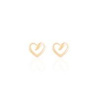 Arete Corazón Liso Bañado en Oro 18 Kl Rommanel