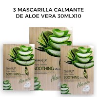 3 Mascarilla Calmante de Aloe Vera 30mlx10 piezas.
