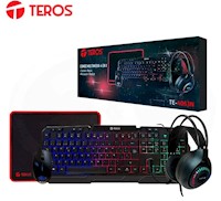 Combo Teros TE-4063N Teclado Multimedia- Mouse-Auricular-Mouse Pad