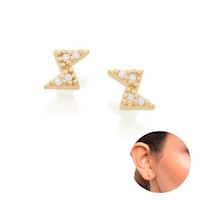 Aretes de 18k con circonitas brillantes