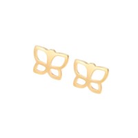 Arete de Mariposa Dorada Bañado en Oro 18 kl Rommanel