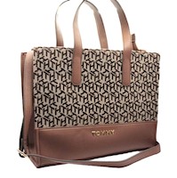 Cartera Tote Tommy Hilfiger Monogram Doble Asa - Marron