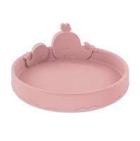 Plato Bajo de Silicona Redondo Nuby sin BPA - Ballena Rosa