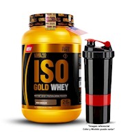 Proteína Iso Gold Whey Level Pro 1.1KG Rich Chocolate + Shaker Aleatorio
