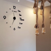 Reloj 3D Pared Grande Decorativo - Isaella Negro