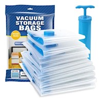 Pack de 10 Bolsas al Vacío 3 Medidas + Doble Succionador Manual