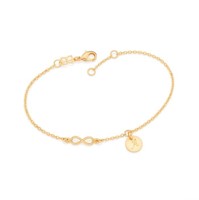 Pulsera infinito con letra A en oro de 18 kl Rommanel