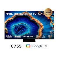 TV TCLV55" QD MINILED SMART GOOGLE TV 55C755