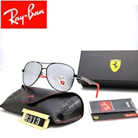 LENTES DE SOL RAYBAN SCUDERIA FERRARI RB8313M/ COLOR: GRIS ESPEJADO