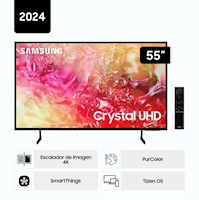 Televisor de 55" Smart Tv 4K UHD Tizen OS 2024 Samsung 55DU7000