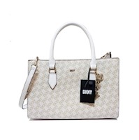 Cartera o Bolso DKNY Perri Book con Dije Logo - Beige