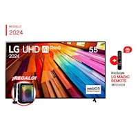 Televisor LG LED 55” UHD 4K Smart TV ThinQ AI 55UT8050PSB 2024 + Parlante Portátil EVERSOUND EV 5003 de REGALO