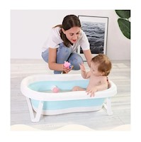 Tina Plegable Bañera Para Bebé Con Temperatura Celeste