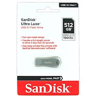 SANDISK MEMORIA USB ULTRA LUXE 512GB 31 FLASH DRIVE 150MB/S - SDCZ74-512G-G46